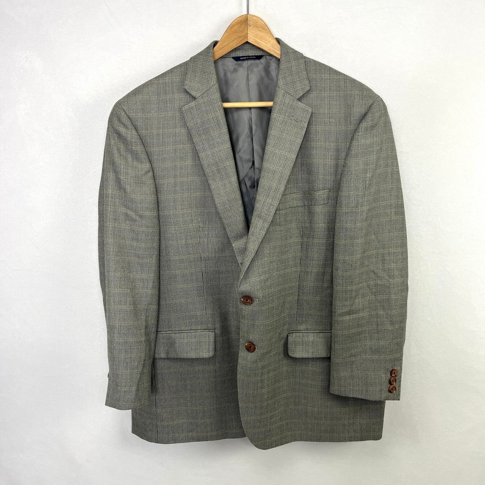 Ralph Ralph Lauren Blazer Mens 42S Silk Wool Gray Glen Plaid Sport Coat *Altered